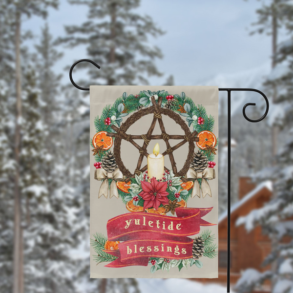 Yuletide Blessings Christmas Garden Flag
