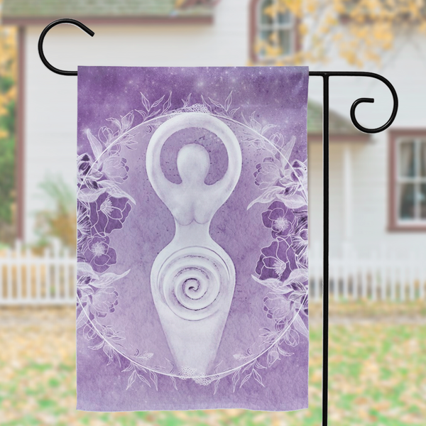 Spiral Goddess Garden Flag - Divine Feminine Wicca Decor