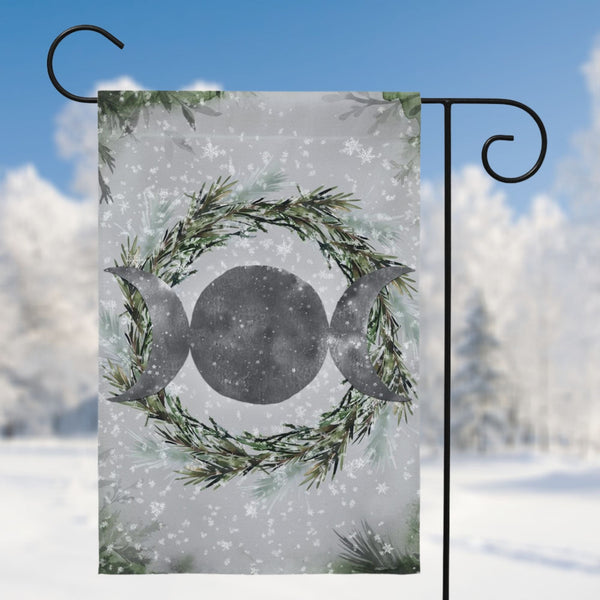 Pagan Winter Solstice Flag - Wicca Witch Garden Decor