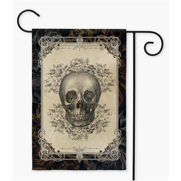 Gothic Skull Garden Flag - Halloween Decor