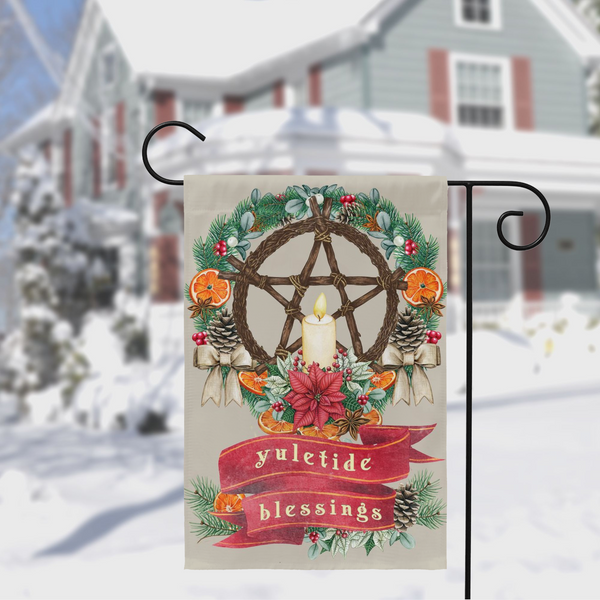 Yuletide Blessings Christmas Garden Flag
