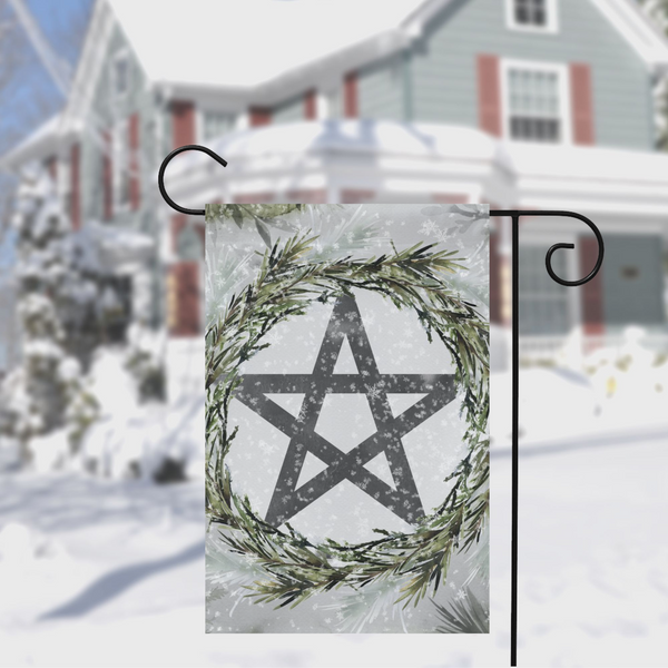 Frost And Pine Pentacle Garden Flag
