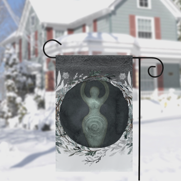 Dark Winter Triple Moon Goddess Garden Flag