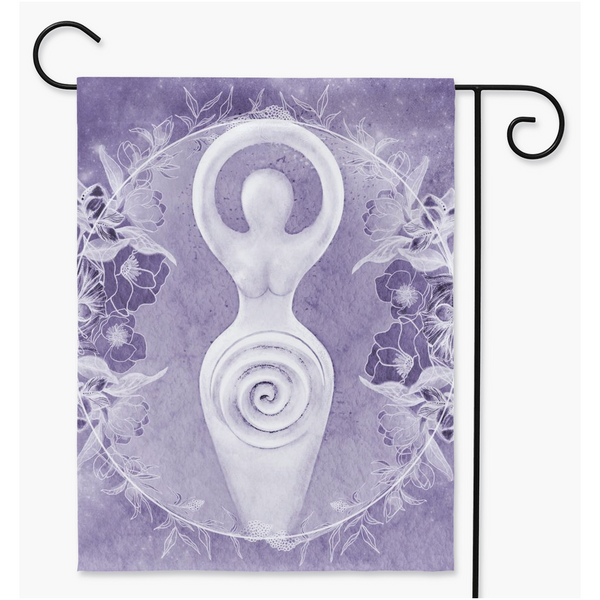 Spiral Goddess Garden Flag - Divine Feminine Wicca Decor