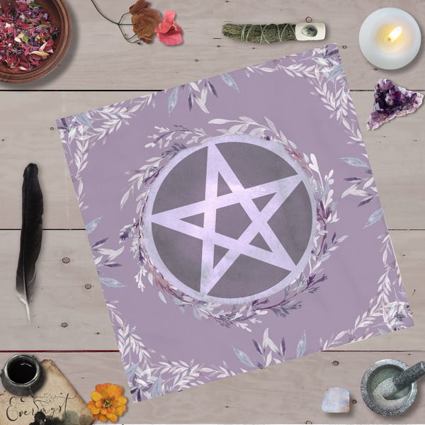 Purple Pentacle Altar Cloth Wicca Pagan Witch Ritual Tarot Square