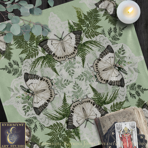 Butterfly Mandala Light Square Altar Cloth Tarot Mat Altar Cloth Square