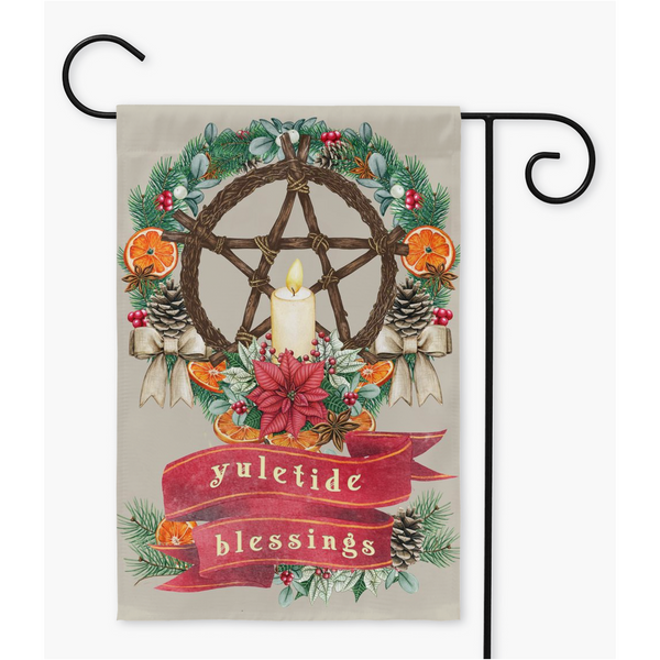 Yuletide Blessings Christmas Garden Flag