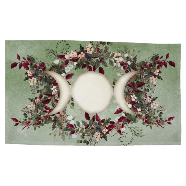 Winter Greens Yule Altar Cloth - Wicca Witch Pagan Decor Rec