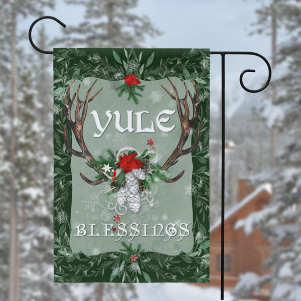 Festive Yule Garden Flag Winter Solstice