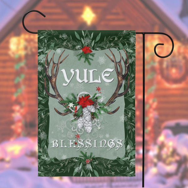 Festive Yule Garden Flag Winter Solstice