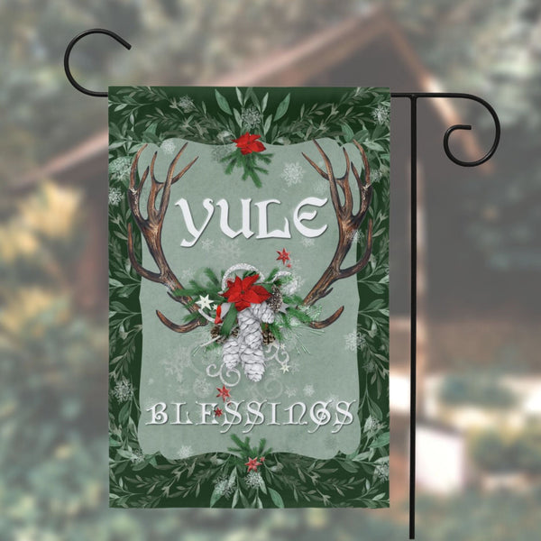 Festive Yule Garden Flag Winter Solstice