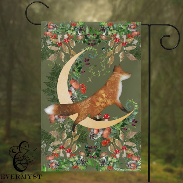 Whimsical Fox Garden Flag - Woodland Cottage Banner Double / 12X18 Inch