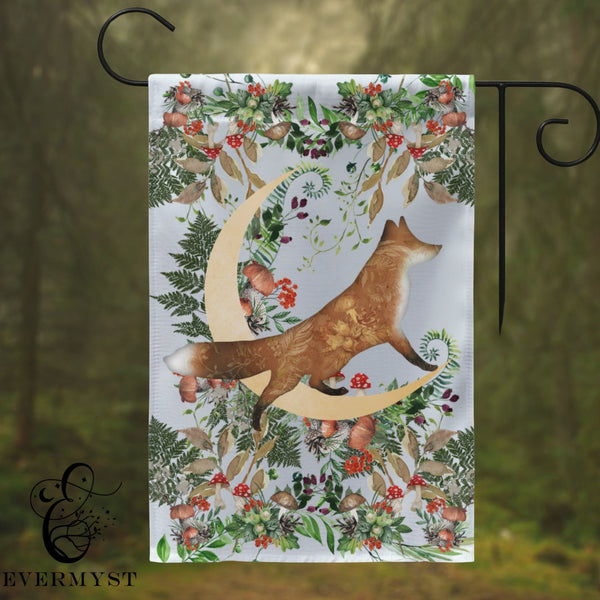 Forest Fox Garden Flag - Whimsical Folk Woodland Cottage Single / 12X18 Inch