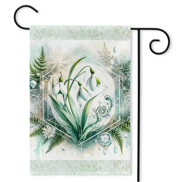 Imbolc Garden Flag Snowdrop Flowers Pagan Yard Banner Sign Decoration Spring Wicca Welcome Decor