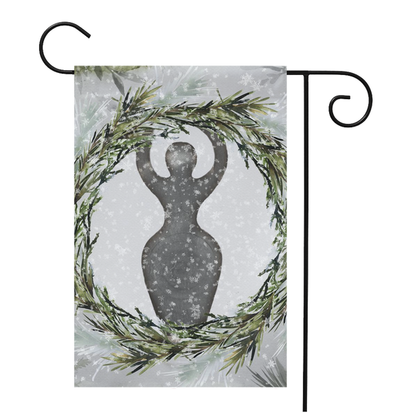 Frost And Pine Goddess Garden Flag