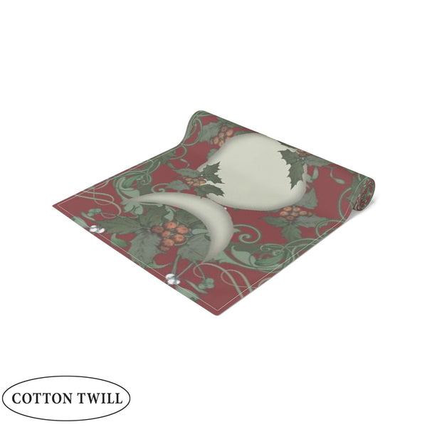 Winter Solstice Table Runner - Holly Triple Moon Tarot Reading Mat