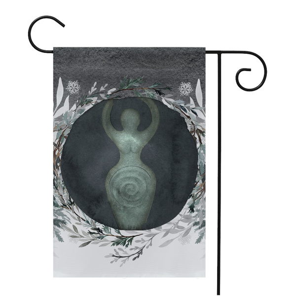 Dark Winter Triple Moon Goddess Garden Flag