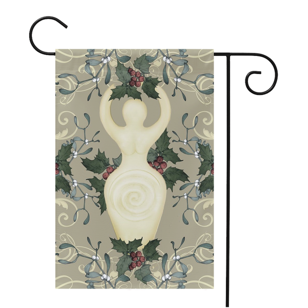 Yule Goddess Antique Cream Garden Flag