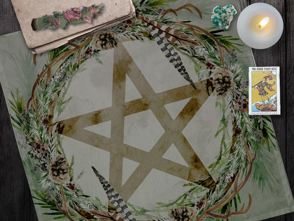 Woodland Witch Altar Cloth Display Mat For Tarot And Rituals Square
