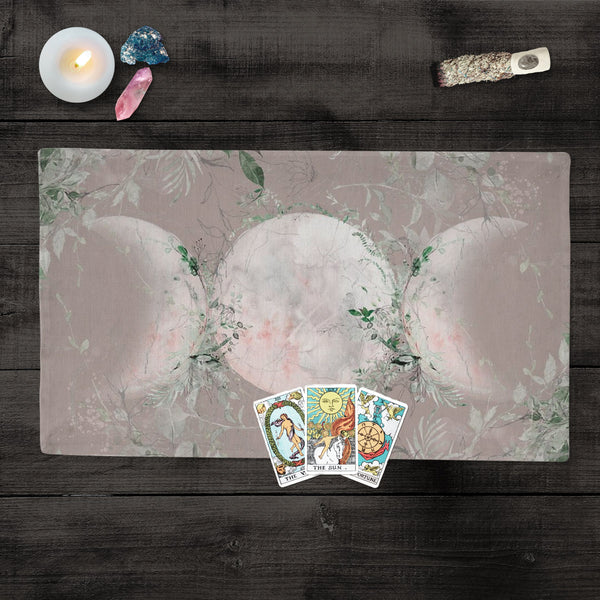 Blush And Greenery Triple Moon Altar Cloth Rec