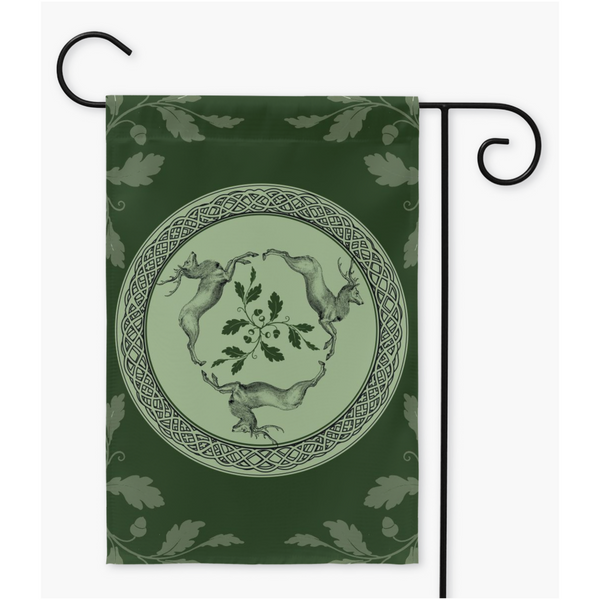 Celtic Deer Garden Flag - Gaelic Stags Gift