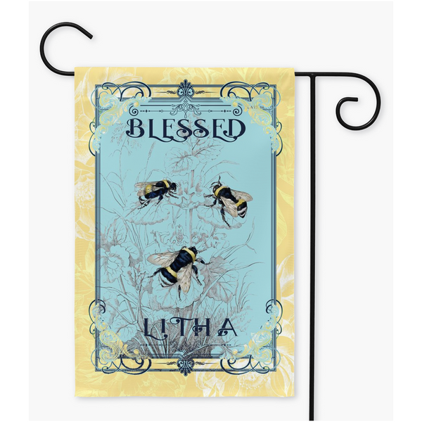 Blessed Litha Garden Flag - Pagan Wicca Witch Decor