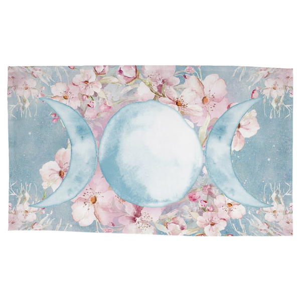 Spring Blossom Triple Moon Altar Cloth Flower Tarot Rec