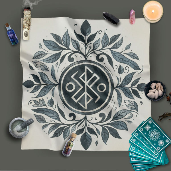 a paper with a design on it surrounded by other items