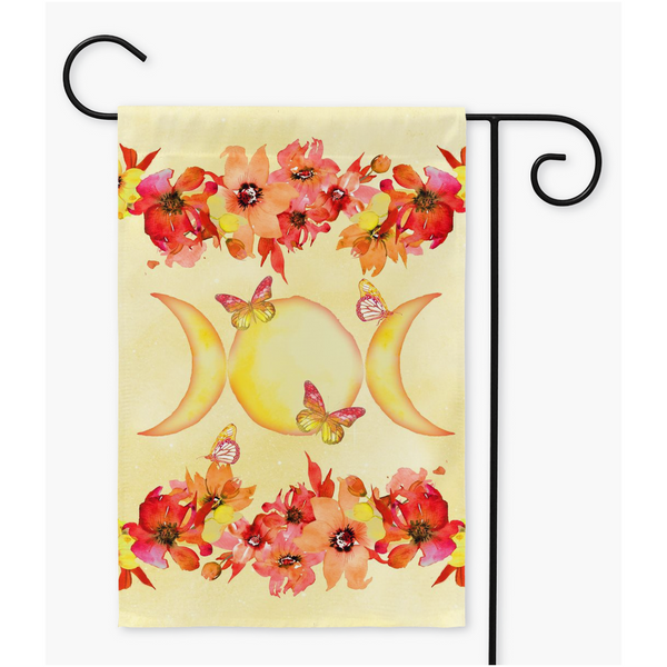 Summer Floral Garden Flag - Pagan Wicca Witch Litha Decoration
