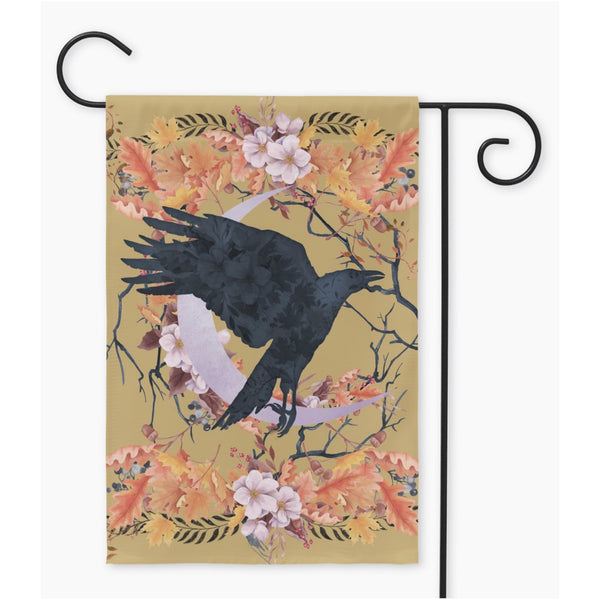 Fall Crow Harvest Garden Flag - Whimsical Raven Cottage