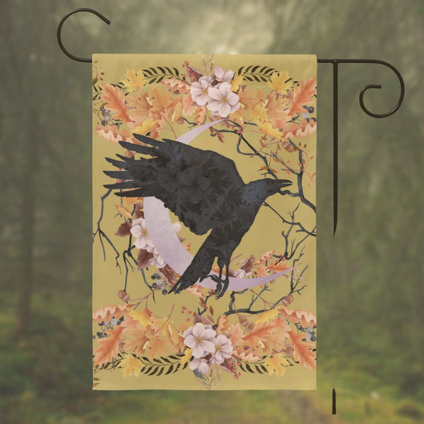 Fall Crow Harvest Garden Flag - Whimsical Raven Cottage