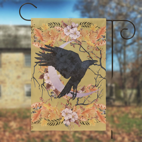 Fall Crow Harvest Garden Flag - Whimsical Raven Cottage
