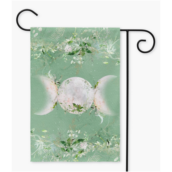 Triple Moon Garden Flag - Wicca Enchanted Decoration