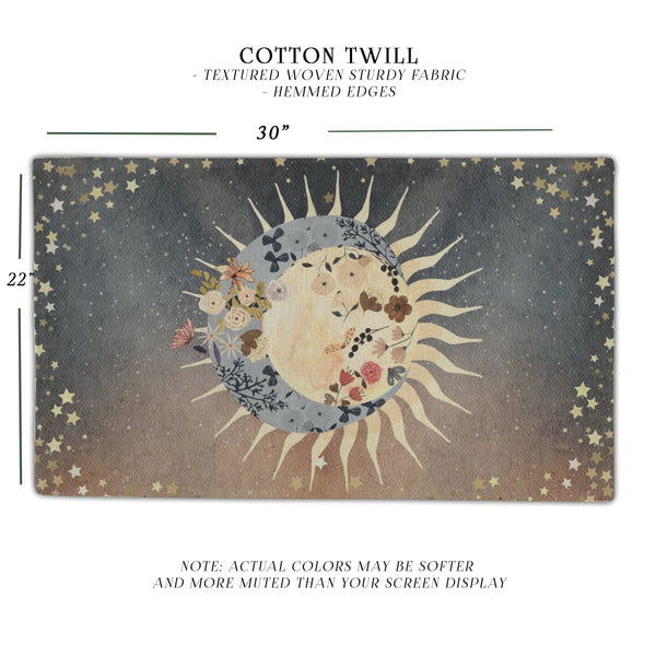 Altar Cloth - Tarot Wicca Boho Celestial Sun Moon Stars Whimsical Rec