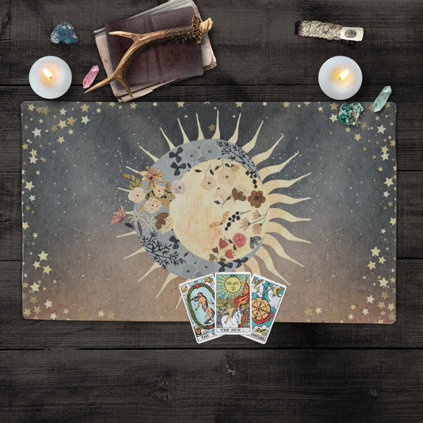 Altar Cloth - Tarot Wicca Boho Celestial Sun Moon Stars Whimsical Rec