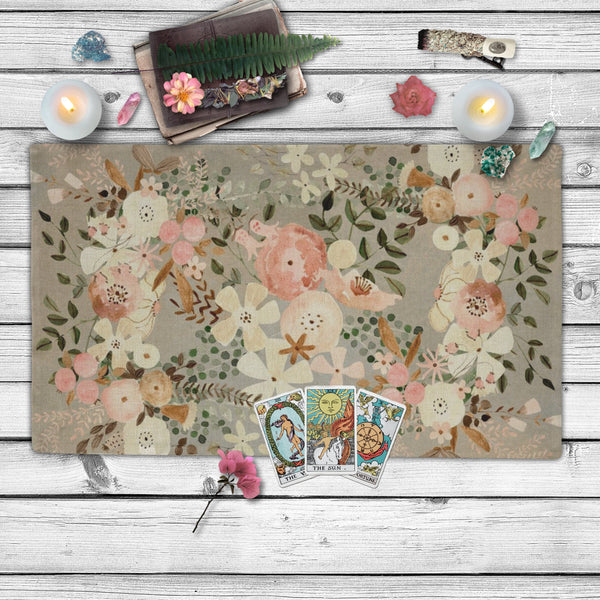 Whimsical Spring Flowers Altar Cloth - Ostara Tarot Mat Rec