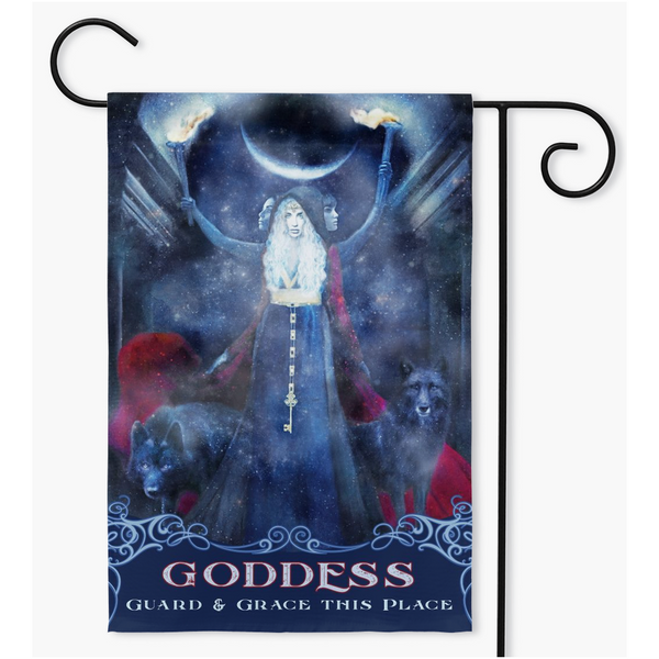 Goddess Protection Garden Flag - Hecate Witch Decor
