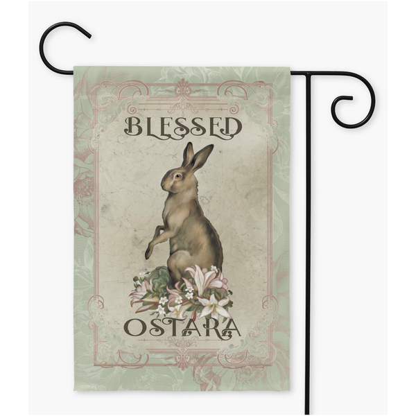 Spring Garden Flag - Rabbit Hare Decor Pagan Wicca Outdoor Decoration Single / 12X18 Inch