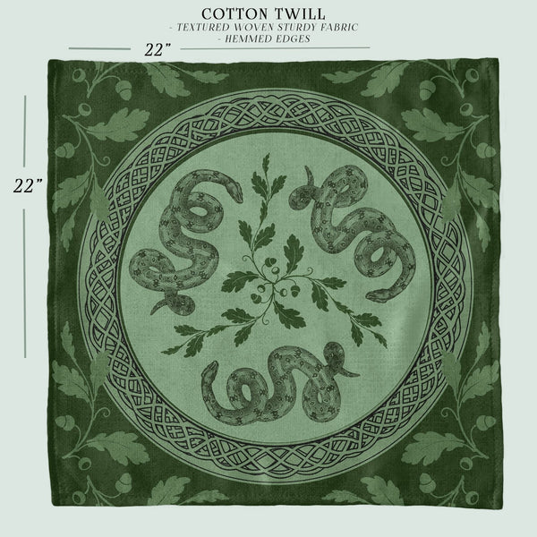 a green and white picture of a snake in a circle