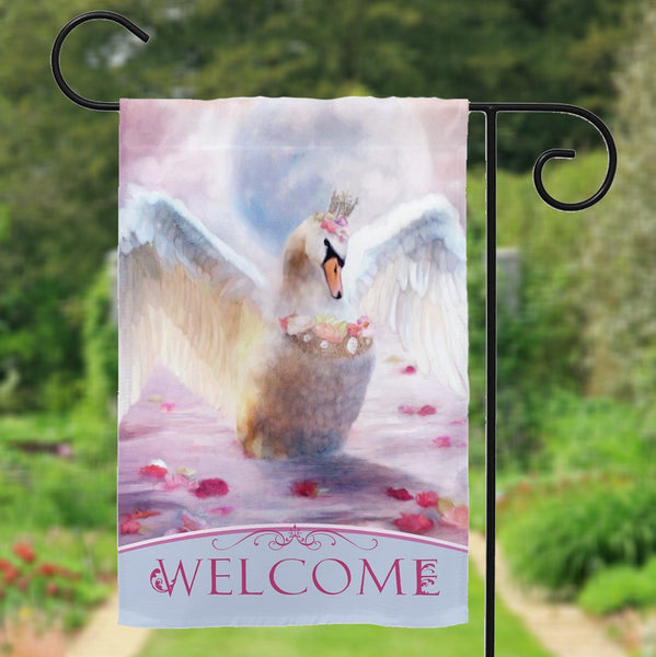 Enchanting White Swan Garden Flag - Magical Decor
