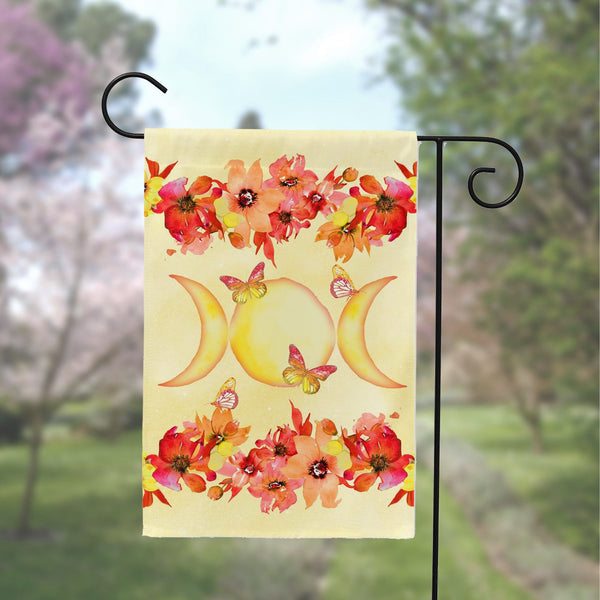 Summer Floral Garden Flag - Pagan Wicca Witch Litha Decoration
