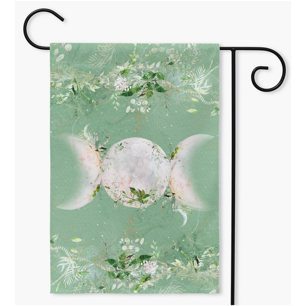 Triple Moon Garden Flag - Wicca Enchanted Decoration