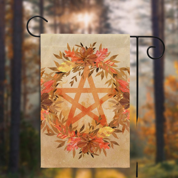Fall Pentacle Garden Flag - Witch Samhain Wicca Pagan Decor