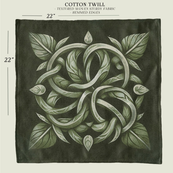 a drawing of a green square with leaves on it