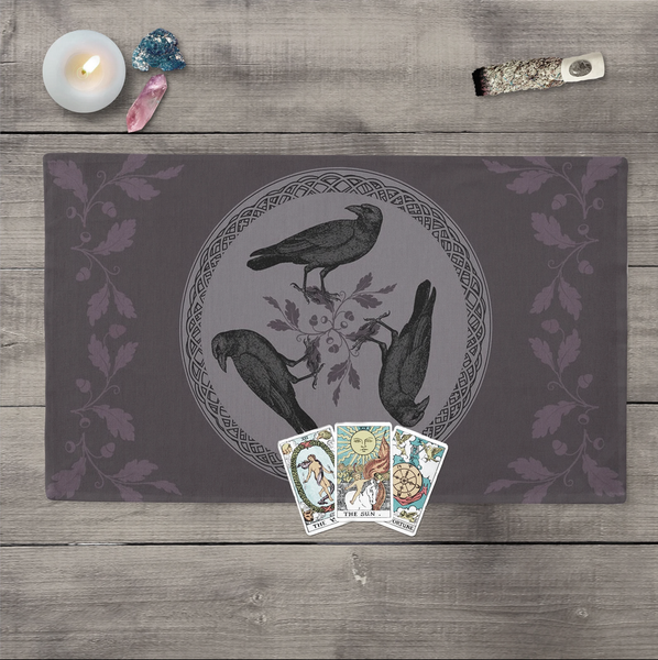 Tarot Cloth Altar Celtic Raven Nordic Pagan Decor Rec