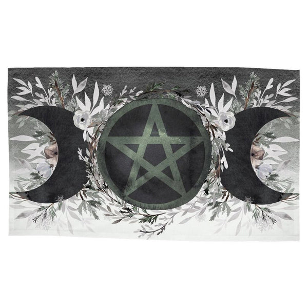 Winter Moon Pentacle Altar Cloth - Witch Pagan Tarot Rec