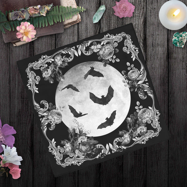 Gothic Tarot Altar Cloth - Vintage Halloween Reading Mat Square