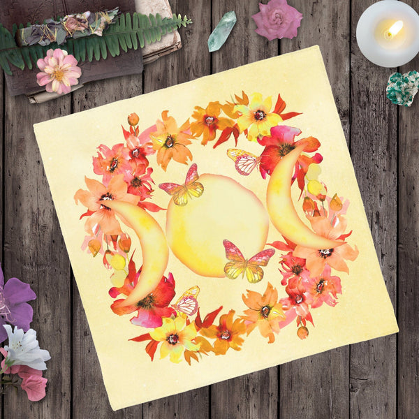 Altar And Tarot Cloth Summer Litha Triple Moon Design Square