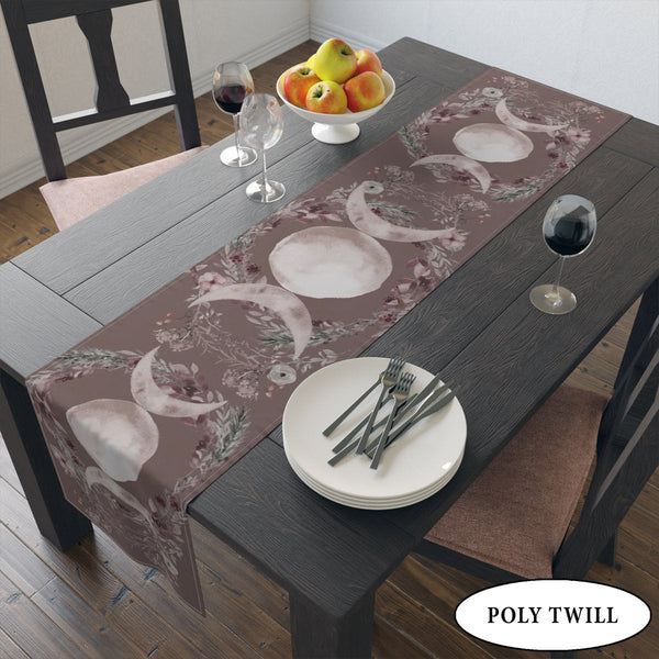 Woodland Triple Moon Altar Cloth Table Runner - Wicca Spiritual Decor