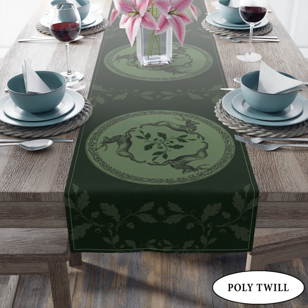 Celtic Stags Table Runner - Herne Hunter Decor Altar Cloth Deer Buck Design